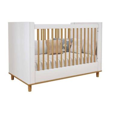 Imagem de Berço Infantil Cupcake 2 em 1 Branco/Nature - Permóbili Baby