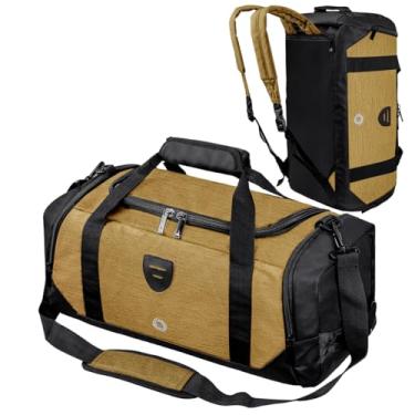 Imagem de Mochila esportiva à prova d'água para academia, bolsa de viagem para homens e mulheres, bolsa noturna com compartimento para sapatos, Caqui, One_Size, Moderno/justo