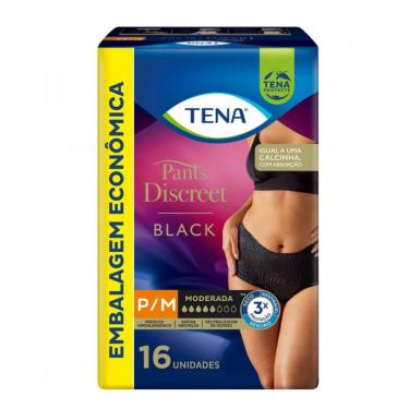 Imagem de Roupa Íntima Tena Pants Discreet Black P/M 16 Unidades