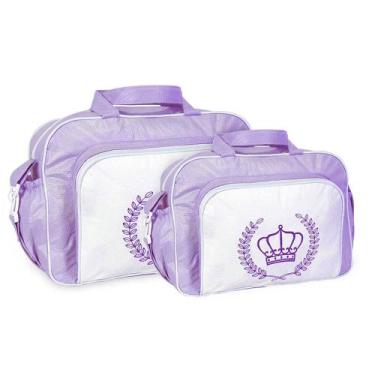 Imagem de Kit Sacola e Frasqueira Bebê Mave Baby Liso, Lilas