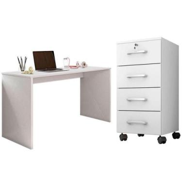 Imagem de Mesa Para Computador Gávea C- Gaveteiro Gávea Branco - MÓVEIS LEÃO