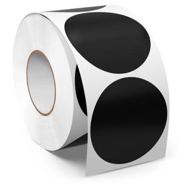 Imagem de Meitaat Rolo de adesivos de círculo preto de 5 polegadas, 500 peças, vinil autoadesivo, etiquetas de codificação de cores, à prova d'água, para venda de negócios, escola, escritório, casa