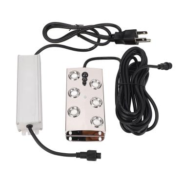 Imagem de Luocute 6 Cabeça de Névoa Ultrassônica de Cabeça, 304 Aço Inoxidável 5L/H Ultrassonic Fogger Com Fonte de Alimentação IP67 de 200W e Cabo de 5m de (Plugue dos EUA 100V-240V)