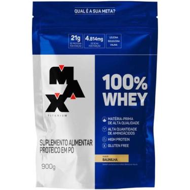 Imagem de Refil 100% Whey Protein Concentrado Max Titanium 900g Baunilha - Max T