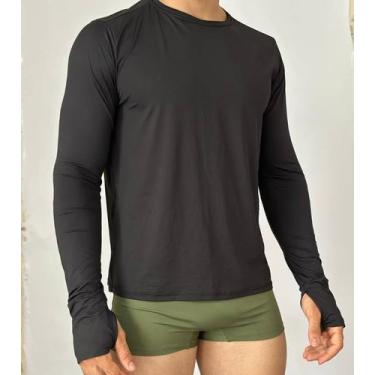 Imagem de Camiseta solar masculina com proteção uv ref.3136 - LEDS INTIMA, Preto