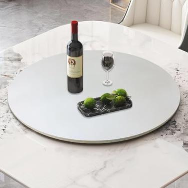 Imagem de Prato Giratório De Madeira Lazy Susan, 20 24 28 32 36 39 Prato Giratório Redondo Para Mesa De Jantar Ih, Bandeja De Servir Silenciosa Giratória 360°, White a, Ø 32inch/80cm
