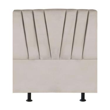 Imagem de Cabeceira Estofada Cama Solteiro 100 Cm Malu Suede Bege