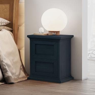 Imagem de Mesa de Cabeceira Clássica Tróia em Madeira Maciça - Ébano