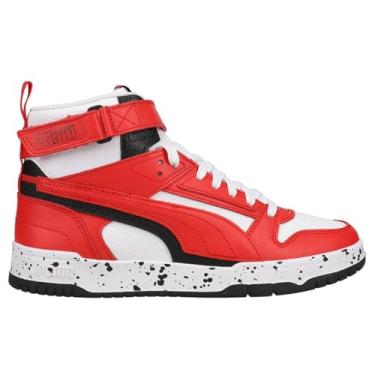 Imagem de PUMA Tênis masculino Rbd Game Varsity Patch, Vermelho de alto risco - puma branco-puma preto, 10.5