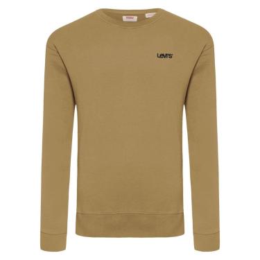 Imagem de Moletom Levis Masculino Crewneck Fleece Embroidered Cáqui-Masculino
