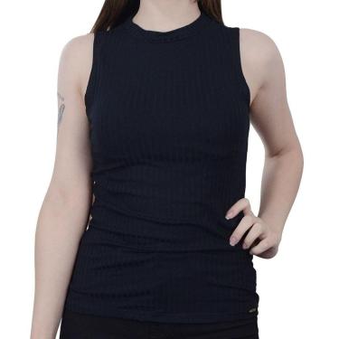 Imagem de Blusa Feminina Lunender Canelada Preto - 00361-Feminino