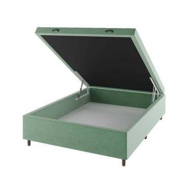 Imagem de Base Box Bau Casal Cairo (43x138x188cm)  Aqua - Casa Giulia