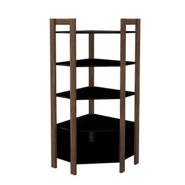 Imagem de Estante De Canto Closet Multiuso 5 Prateleiras Az1020 Nogal-preto - Tecno Mobili