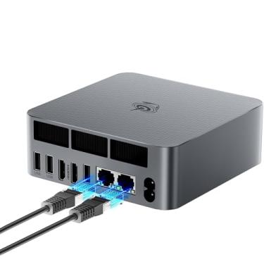 Imagem de Beelink Mini PC EQR5, AMD Ryzen 5 5650U (7nm, 6C/12T) até 4,2GHz, Mini computador 16GB DDR4 RAM 500GB PCIe3.0x4 SSD, Micro PC 4K @60Hz Dual HDMI Display/WiFi6/BT5.2/Office/Home/HTPC/W-11 Pro