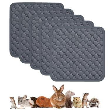 Imagem de Forro de gaiola de porquinho-da-índia, C&C 1x1 lavável de lã de porquinho-da-índia para gaiola do meio-oeste, reutilizável e antiderrapante e impermeável, absorvente almofada de xixi de