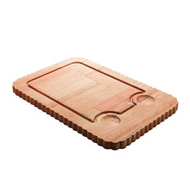 Imagem de TABUA MADEIRA COM 2 BOWLS CRISTAL LIPTUS 40X27X6CM