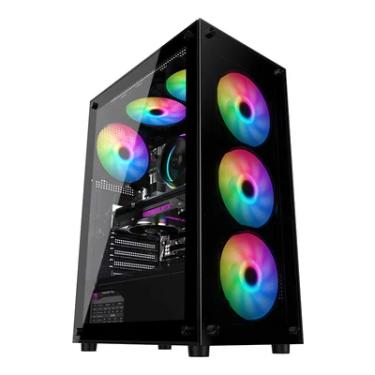 Imagem de Gabinete Gamer Microdigi Md-535, Mid-Tower, Frontal e Lateral De Vidro, Preto