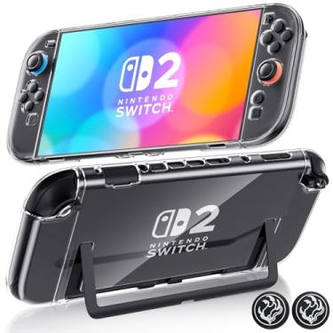 Imagem de Protective Case for Nintendo Switch 2，Hard PC Sparkle Crystal Protective Cover for Switch New 2025 Console & Joy-Con Controller Accessories