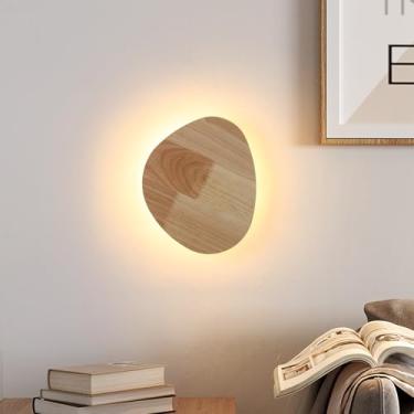 Imagem de Arandelas de parede minimalistas modernas, plug-in de 24 cm ou sem fio, lâmpada de parede LED, 12W, luminárias de parede com brilho branco quente de 1100 lm para quarto, decoração de parede de sala de
