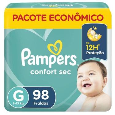 Imagem de Fraldas Pampers Confort Sec Max G 98 Unidades, G, 98