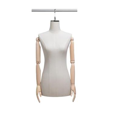 Imagem de Mannequin Torso de manequim feminino pendurado com ganchos, adequado para exibir camisas, camisetas, vestidos formais, jaquetas, suéteres(Silver short hook)