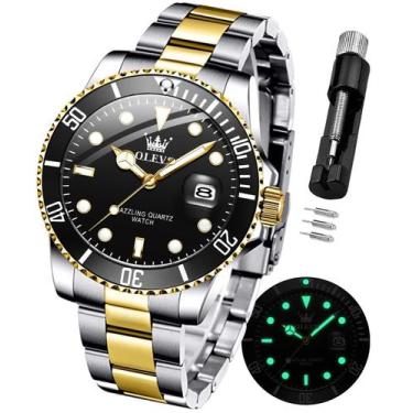 Imagem de Relógio OLEVS Masculino - Dourado e Preto em Aço Inoxidável - 3ATM à P