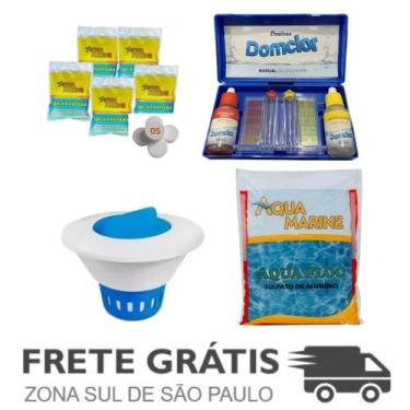 Imagem de Kit Sulfato Alumínio + Clorador + 5 Pastilhas + Estojo de pH - Aqua Ma