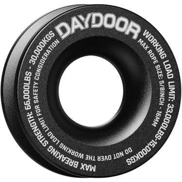 Imagem de DAYDOOR Anel de recuperação de guincho, anel de reboque de guincho de 29,9 kg para manilha macia e corda sintética, ATV UTV SUV caminhão recuperação de reboque de veículo off-road (preto)