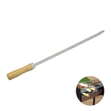 Imagem de Mini Espeto 30cm Lâmina Inox Cabo Madeira Churrasco Carne Coração - 12