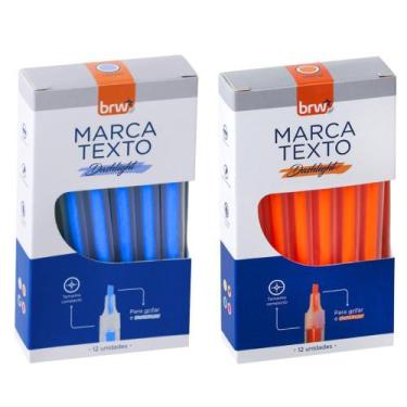 Imagem de Marca Texto Fluorescente Transparente 4 Cores BRW 4 Caixas 12 Unidades