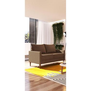 Imagem de Sofá 2 Br 0,8 2 Ass 0,55 Fideris 2 Lugares. Bipartido Marrom