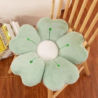 Imagem de Almofada Decorativa em Forma de Flor – Travesseiro Macio e Fofo para Sofá, Cama, Dormitório ou Assento de Chão (Verde, 30x30cm)