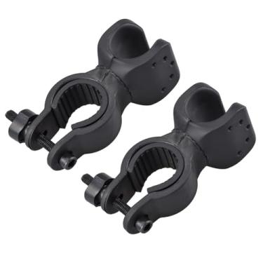 Imagem de 2 peças de suporte universal para lanterna de bicicleta, suporte de montagem de lanterna de bicicleta com rotação de 360º, suporte ajustável para luz de bicicleta, suporte de montagem de lanterna de