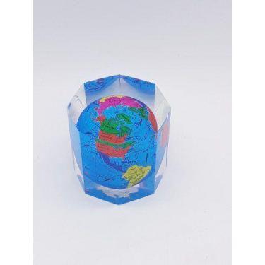 Imagem de Peso Papel Globo Terrestre Mapa Mundi 5cm Enfeite Octógono - OKSN