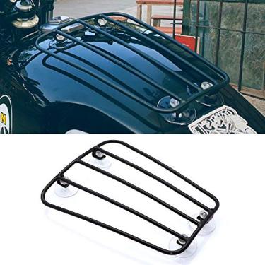 Imagem de Prateleira de bagagem para tanque de combustível de motocicleta com ventosas fortes, suporte universal para bagagem com ventosa (preto)