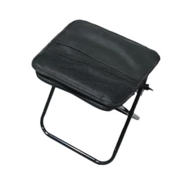 Imagem de IEUDNS Banco dobrável para acampamento, tecido Oxford com alça de ombro, cadeira de pesca, cadeira pequena para, caminhada, mochila, Preto