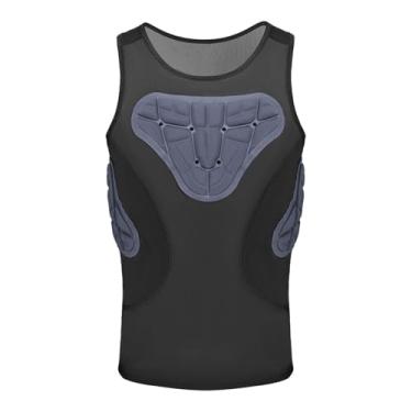 Imagem de harayaa Colete acolchoado masculino, camisa de compressão, leve, versátil, proteção para treino esportivo de softball, Xxl