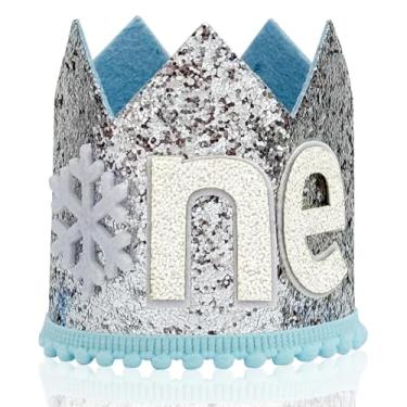 Imagem de APAEAT Snowflake 1st Birthday Crown Winter First Party Hat for Freeze Ice and Snow Theme Birthday Party Decorations Boy Girl Photo Props