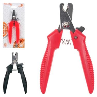 Imagem de Alicate de Unha para Pets, 12cm, Lâminas de Aço Inox, Vermelho, Corte Preciso e Seguro