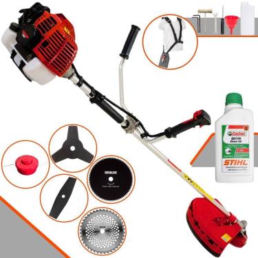 Imagem de Máquina de Cortar Grama Kawashima KW52-L À Gasolina 52cc 2,5HP 10.000rpm Roçadeira Lateral Multifuncional Com 5 Opções de Cortes + ÓLEO STIHL 2T