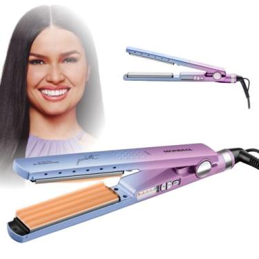 Imagem de Prancha de Cabelo Ceramica By juliete P ju 03 Bivolt - Mondial, Azul e