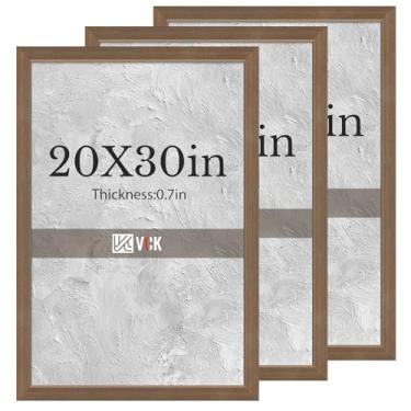 Imagem de VCK Moldura marrom para pôster, 50 x 76 cm, pacote com 3, moldura de pôster de textura de madeira para decoração de parede – exibição de escritório, sala de estar e corredor