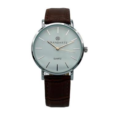 Imagem de Relógio masculino Grandarte Simple Earth couro marrom 40mm.