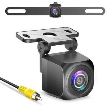 Imagem de Pixelman Câmera reserva PAHD-2A 145° AHD para carro, SUV, RV, suporte de câmera de placa de carro inoxidável, IP69K impermeável, cabo de vídeo RCA de 8 m