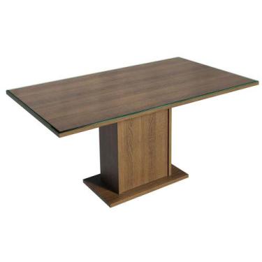 Imagem de Mesa de Jantar Retangular Tampo de Vidro Rustic 5275 Madesa, Rustic