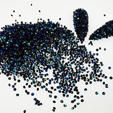 Imagem de HUETFAT 8800 peças de cristais de unhas AB Pixie pretos strass-1,2 mm micro pedras brilhantes para unhas - mini pedras de diamante de unhas de areia Swarovski brilhante - cristais de vidro de açúcar