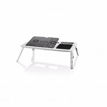 Imagem de Mesa Notebook Com 2 Coolers Usb Dobrável Cama Sofa E-Table . - MKB