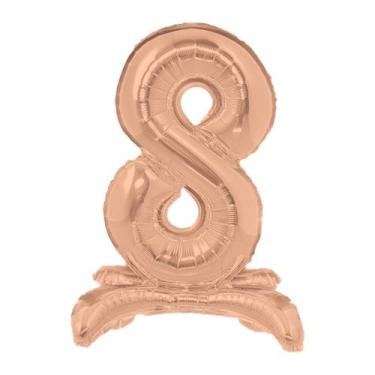 Imagem de Balão Gigante Rose Gold Metalizado Com Base Para Chão 75 - PartiuFesta