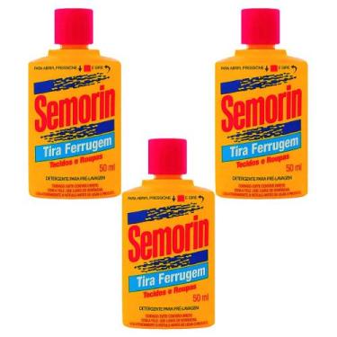 Imagem de Tira ferrugem 50ml semorim idela para tecidos e roupas 3 und - Semorin