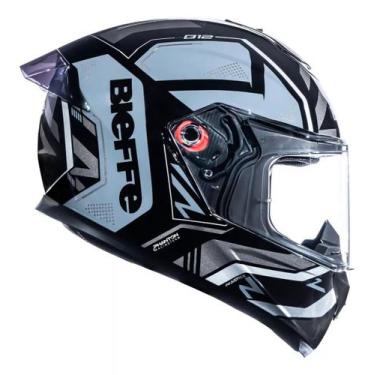Imagem de Capacete Fechado Bieffe B12 Phanton Preto Prata Moto Sport, 56